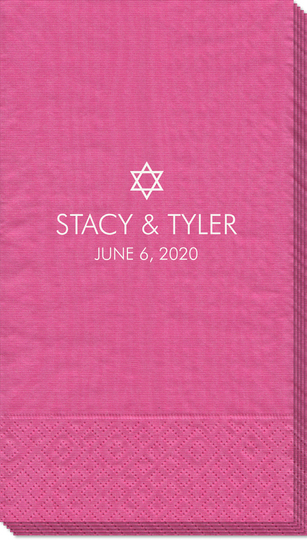 Little Star of David Moire Guest Towels